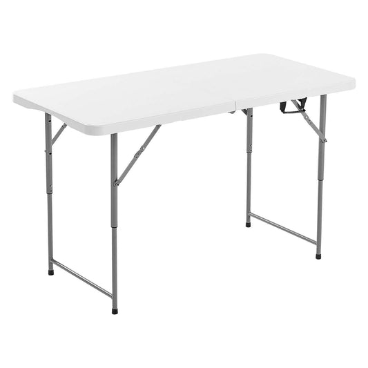 Folding Table, 4 Ft Heavy Duty Portable Fold-in-Half Utility Table, Indoor Outdoor Plastic Rectangle Table V952-SLKHWZDZ4YCBQ1OPT001V0