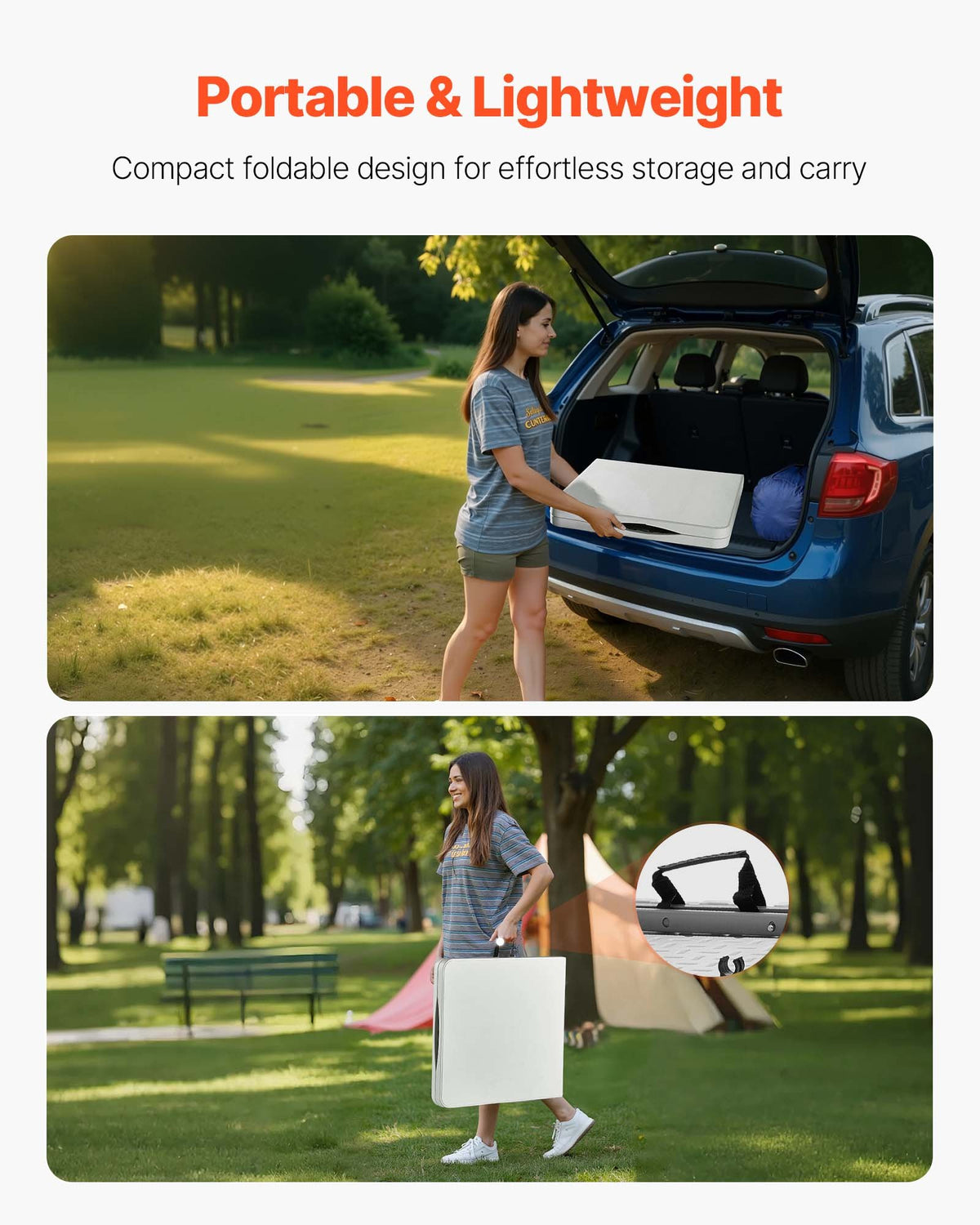 Folding Table, 4 Ft Heavy Duty Portable Fold-in-Half Utility Table, Indoor Outdoor Plastic Rectangle Table V952-SLKHWZDZ4YCBQ1OPT001V0