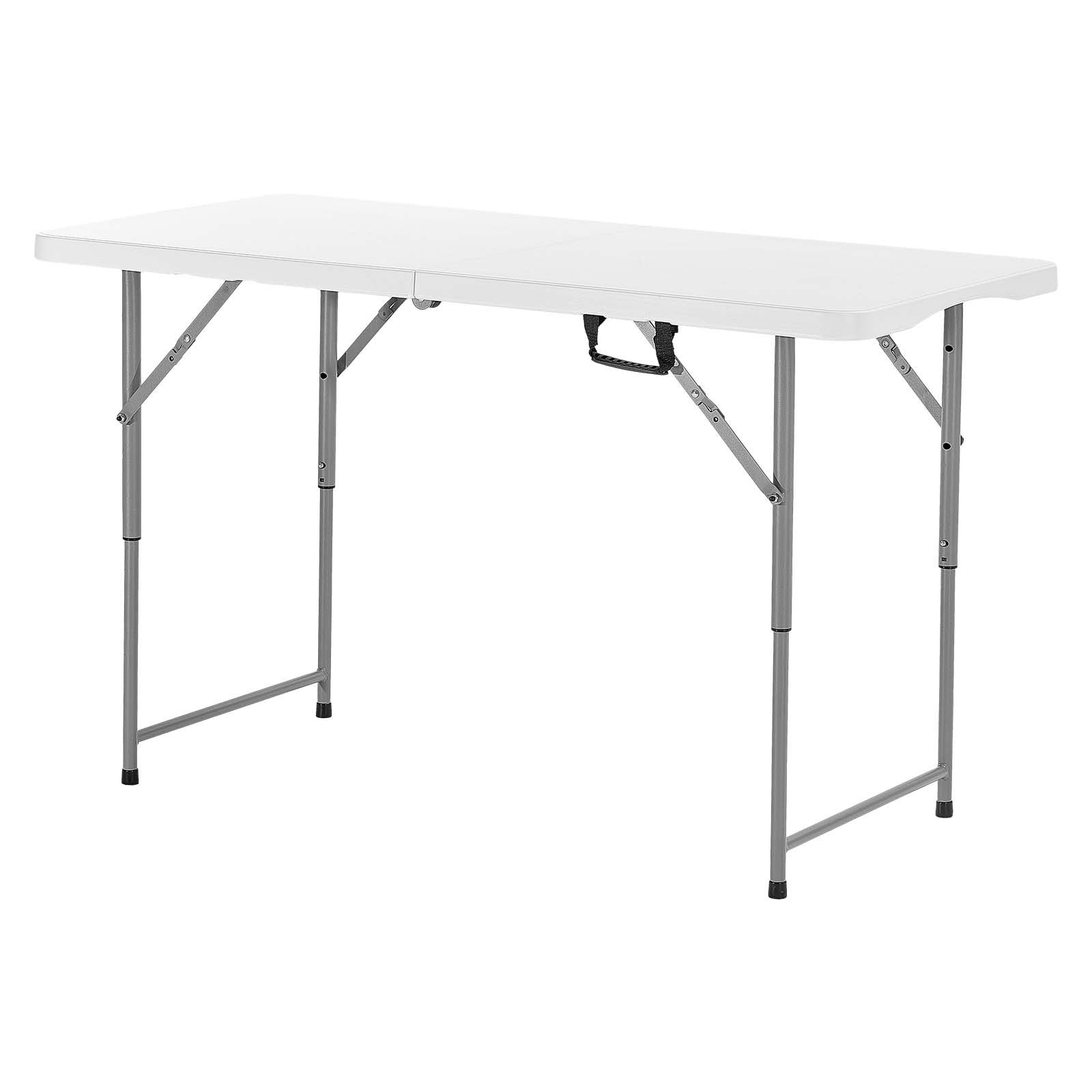 Folding Table, 4 Ft Heavy Duty Portable Fold-in-Half Utility Table, Indoor Outdoor Plastic Rectangle Table V952-SLKHWZDZ4YCBQ1OPT001V0