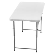 Folding Table, 4 Ft Heavy Duty Portable Fold-in-Half Utility Table, Indoor Outdoor Plastic Rectangle Table V952-SLKHWZDZ4YCBQ1OPT001V0