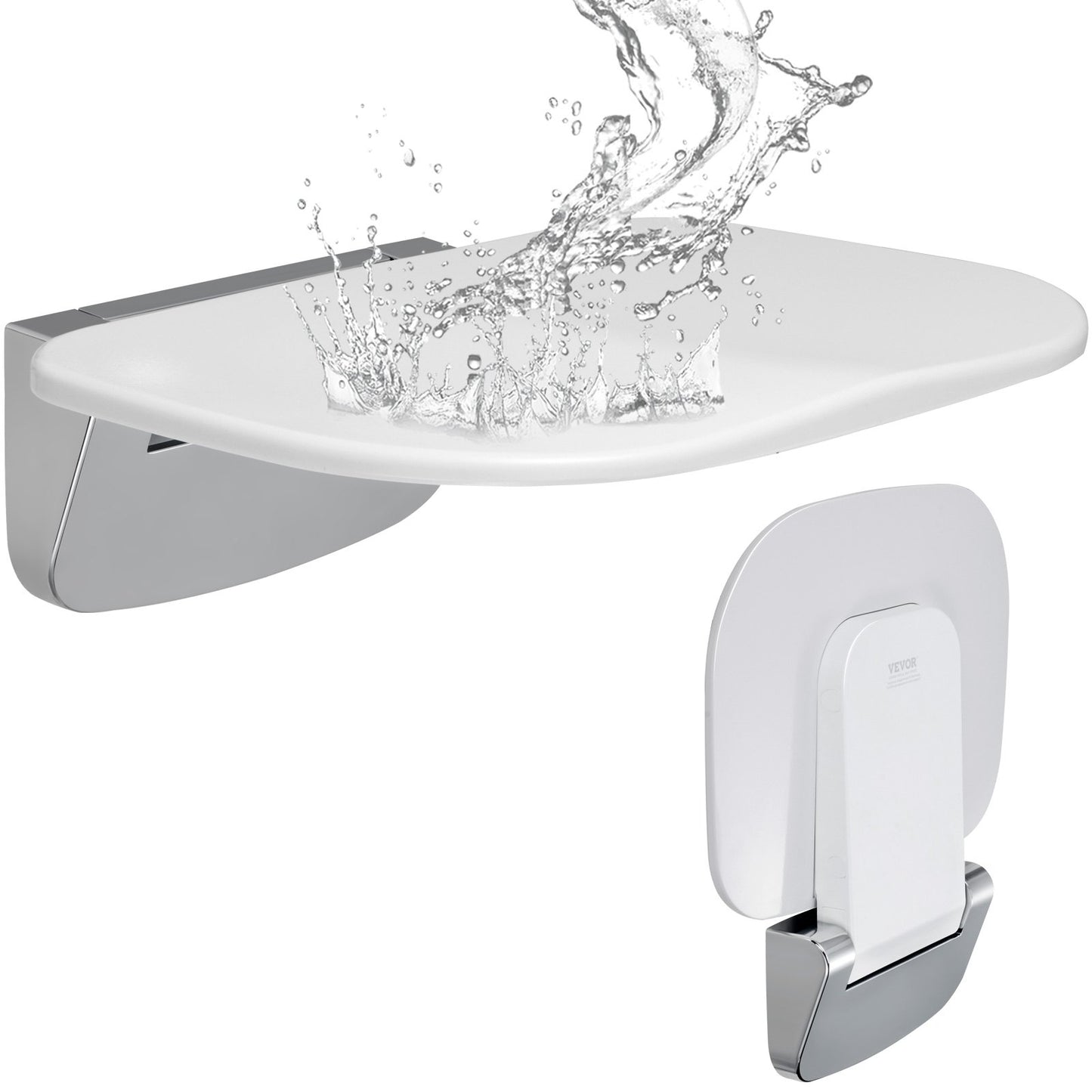 Urea-formaldehyde Folding Shower Seat, 13.6'' x 12.8'' Unfolded, Wall Mounted Fold Up Shower Bench with 450 V952-SLKNQWZCWKB1YXHBJV0