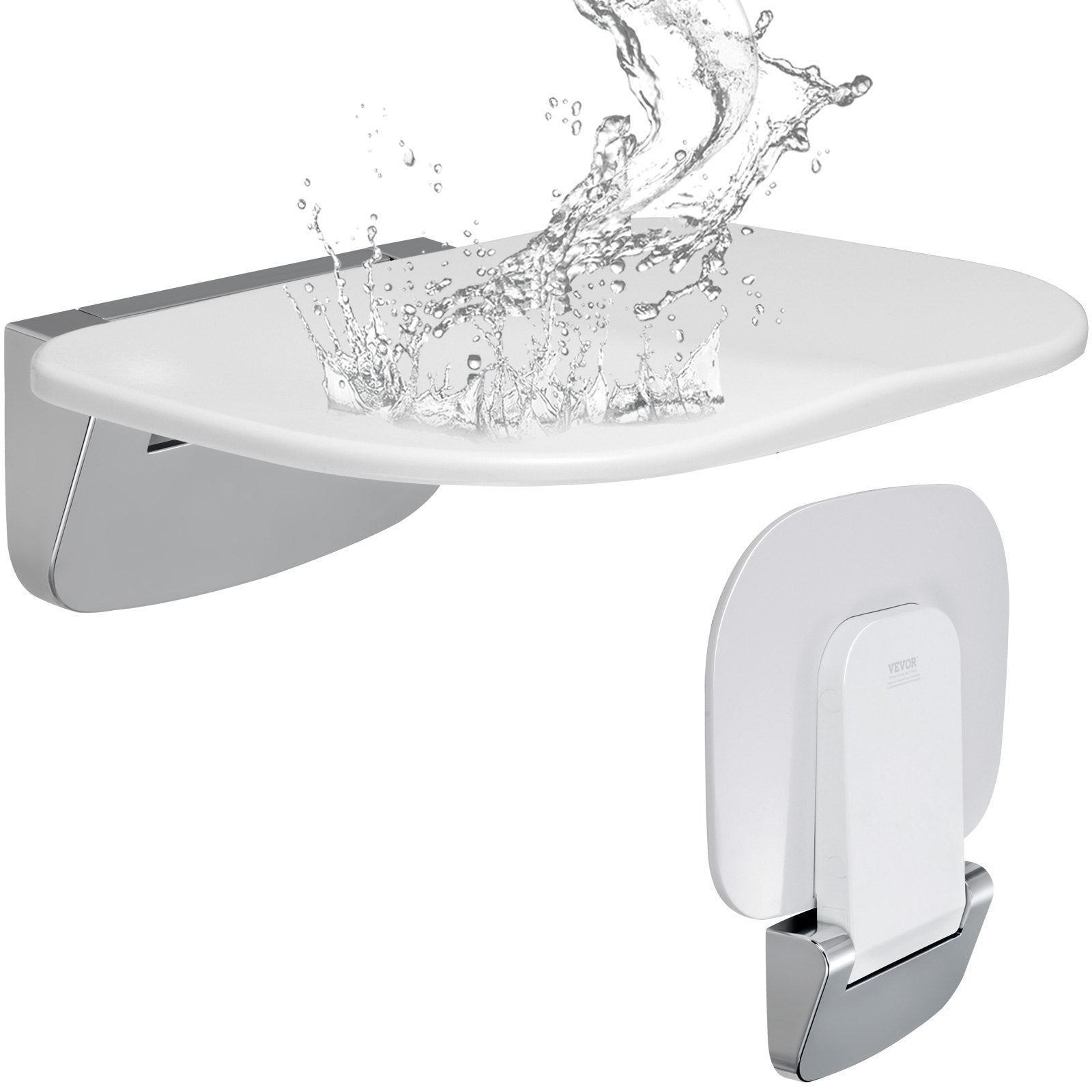 Urea-formaldehyde Folding Shower Seat, 13.6'' x 12.8'' Unfolded, Wall Mounted Fold Up Shower Bench with 450 V952-SLKNQWZCWKB1YXHBJV0