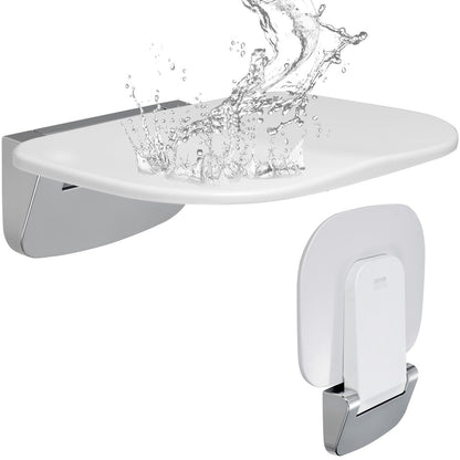 Urea-formaldehyde Folding Shower Seat, 13.6'' x 12.8'' Unfolded, Wall Mounted Fold Up Shower Bench with 450 V952-SLKNQWZCWKB1YXHBJV0