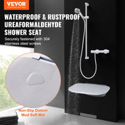 Urea-formaldehyde Folding Shower Seat, 13.6'' x 12.8'' Unfolded, Wall Mounted Fold Up Shower Bench with 450 V952-SLKNQWZCWKB1YXHBJV0
