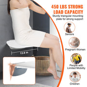 Urea-formaldehyde Folding Shower Seat, 13.6'' x 12.8'' Unfolded, Wall Mounted Fold Up Shower Bench with 450 V952-SLKNQWZCWKB1YXHBJV0