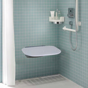 Urea-formaldehyde Folding Shower Seat, 13.6'' x 12.8'' Unfolded, Wall Mounted Fold Up Shower Bench with 450 V952-SLKNQWZCWKB1YXHBJV0
