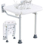 Folding PE Shower Seat, 15.7'' x 14.8'' Unfolded, Wall Mounted Fold Up Shower Bench with 500 lbs Load V952-SLKPEZCTWKB16SNT7V0