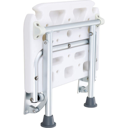Folding PE Shower Seat, 15.7'' x 14.8'' Unfolded, Wall Mounted Fold Up Shower Bench with 500 lbs Load V952-SLKPEZCTWKB16SNT7V0