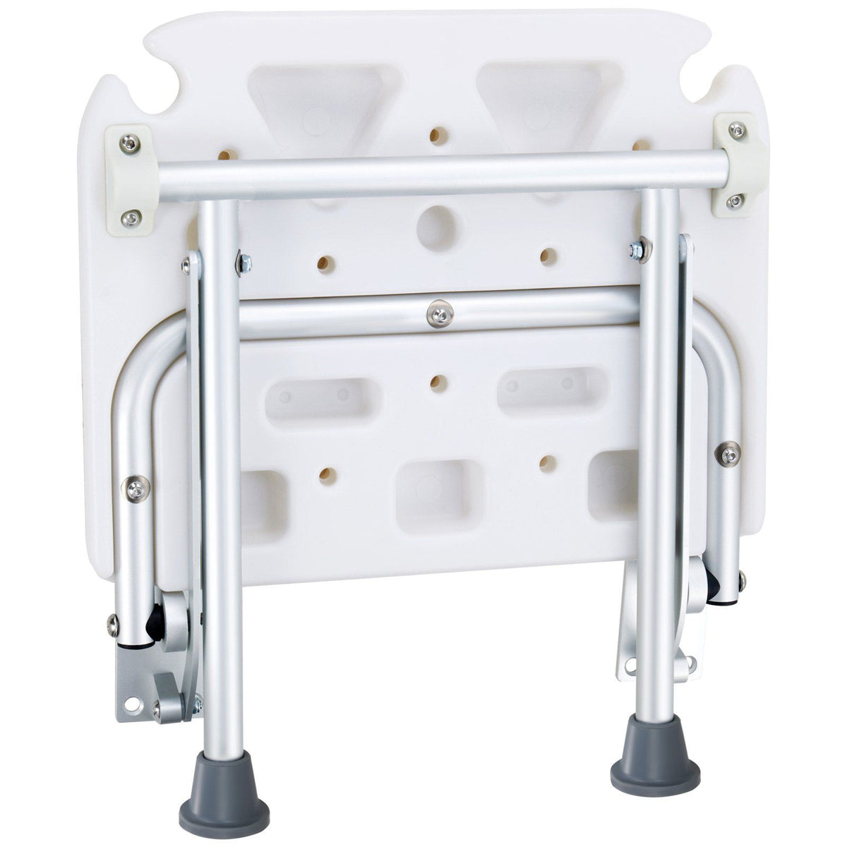 Folding PE Shower Seat, 15.7'' x 14.8'' Unfolded, Wall Mounted Fold Up Shower Bench with 500 lbs Load V952-SLKPEZCTWKB16SNT7V0
