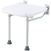 Folding PE Shower Seat, 15.7'' x 14.8'' Unfolded, Wall Mounted Fold Up Shower Bench with 500 lbs Load V952-SLKPEZCTWKB16SNT7V0