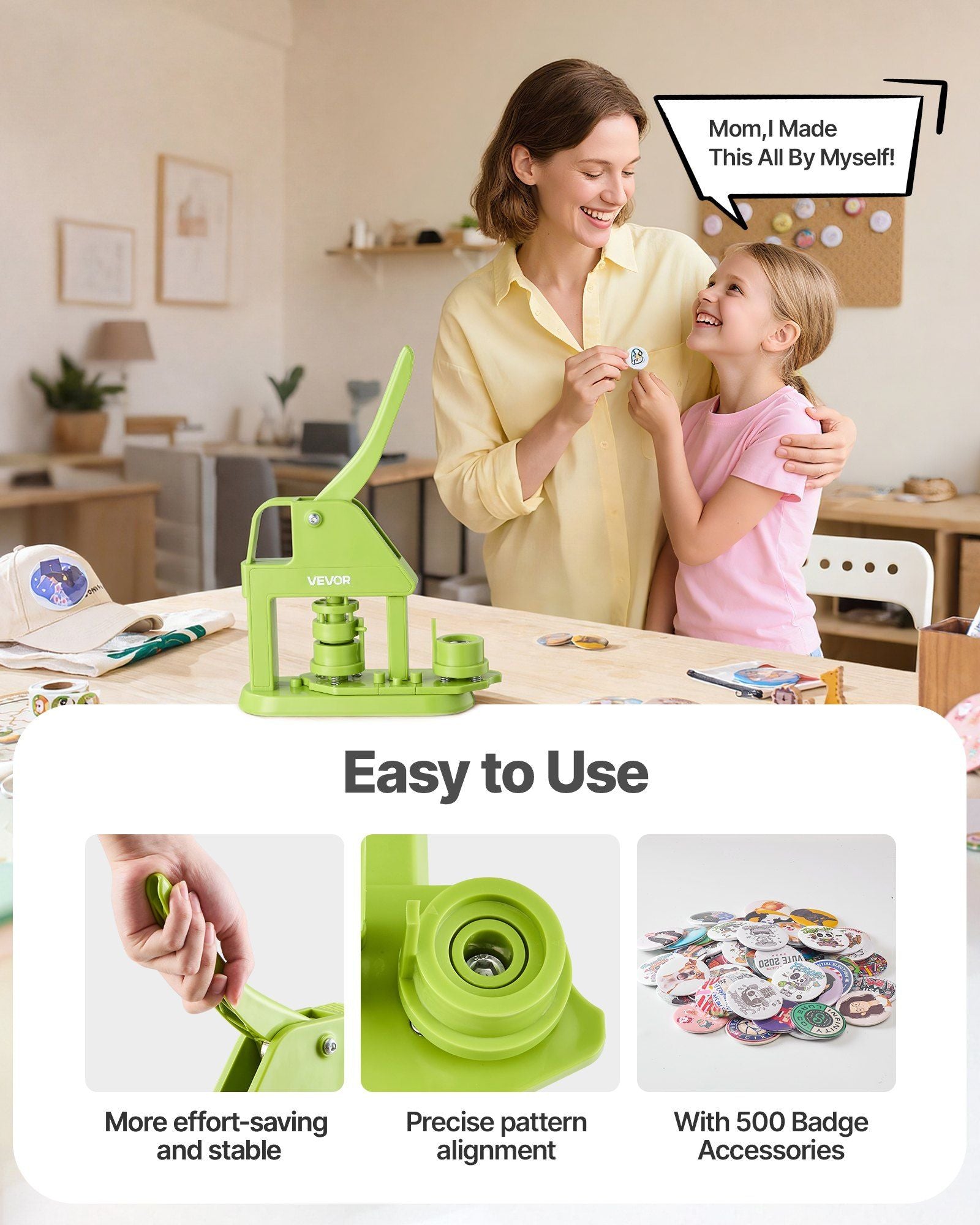 Button Maker Machine, 25 mm, Plastic Pin Maker with 500pcs Button Parts, Mr. Panda Magic Book, Circle Cutter V952-SLKXZJ25MMSLS83X1001V0