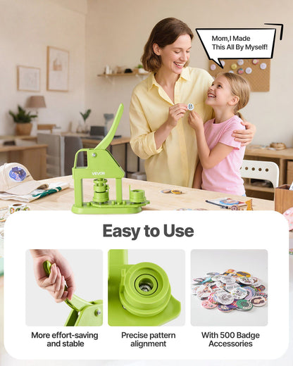 Button Maker Machine, 25 mm, Plastic Pin Maker with 500pcs Button Parts, Mr. Panda Magic Book, Circle Cutter V952-SLKXZJ25MMSLS83X1001V0