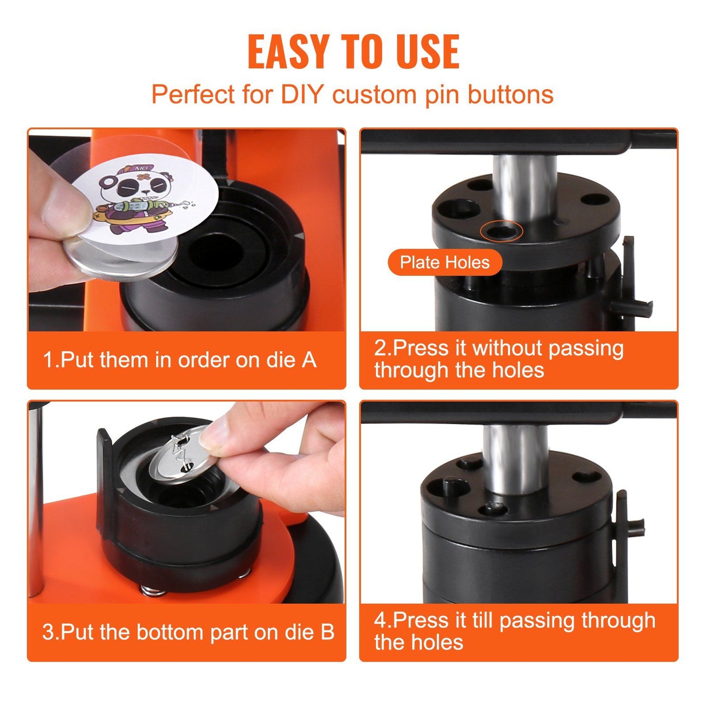 Button Maker Machine, 1.25 inch/32mm Pin Maker, Installation-Free Badge Punch Press Kit, Children DIY Gifts V952-SLKXZJ32MM500JRFVV0