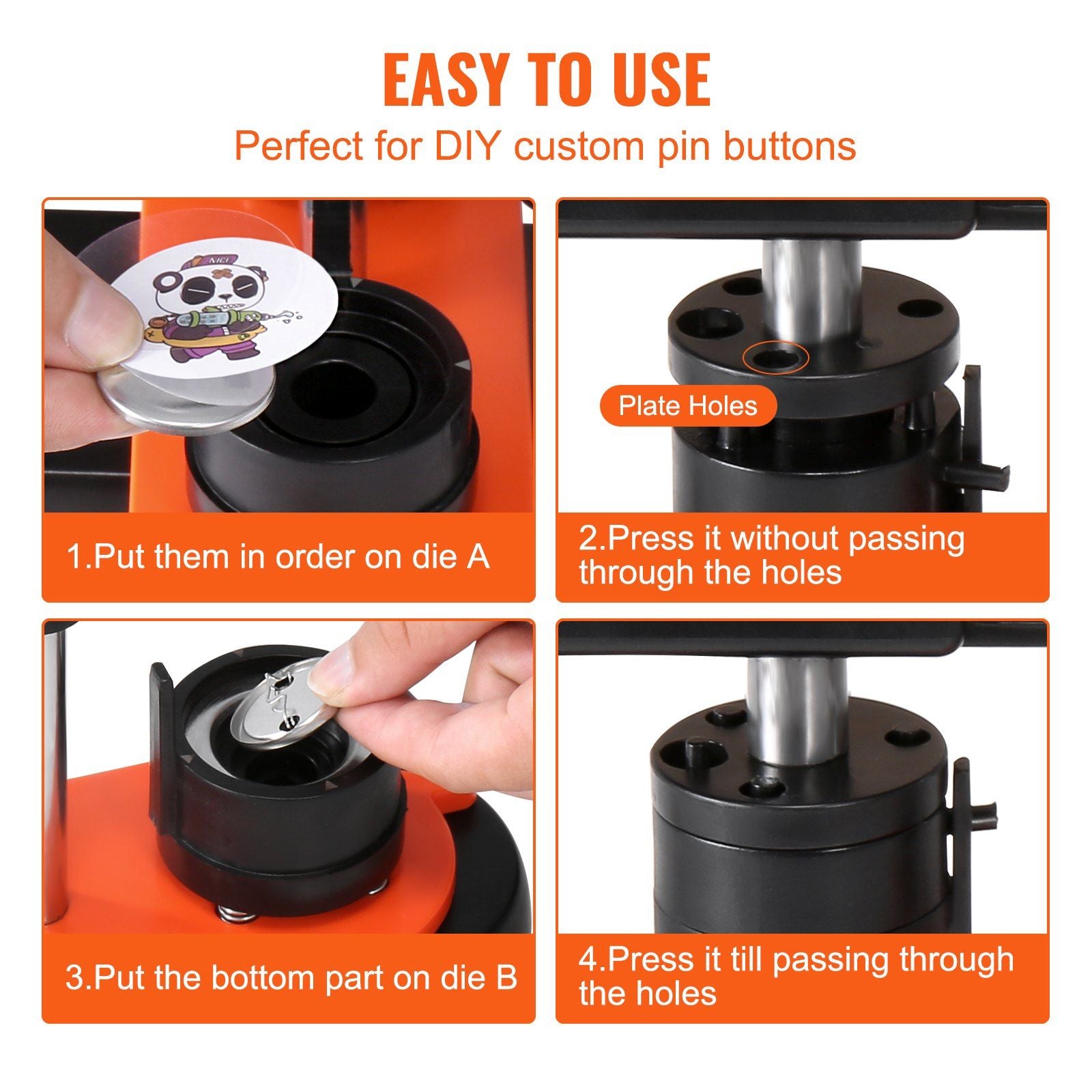 Button Maker Machine, 1.25 inch/32mm Pin Maker, Installation-Free Badge Punch Press Kit, Children DIY Gifts V952-SLKXZJ32MM500JRFVV0