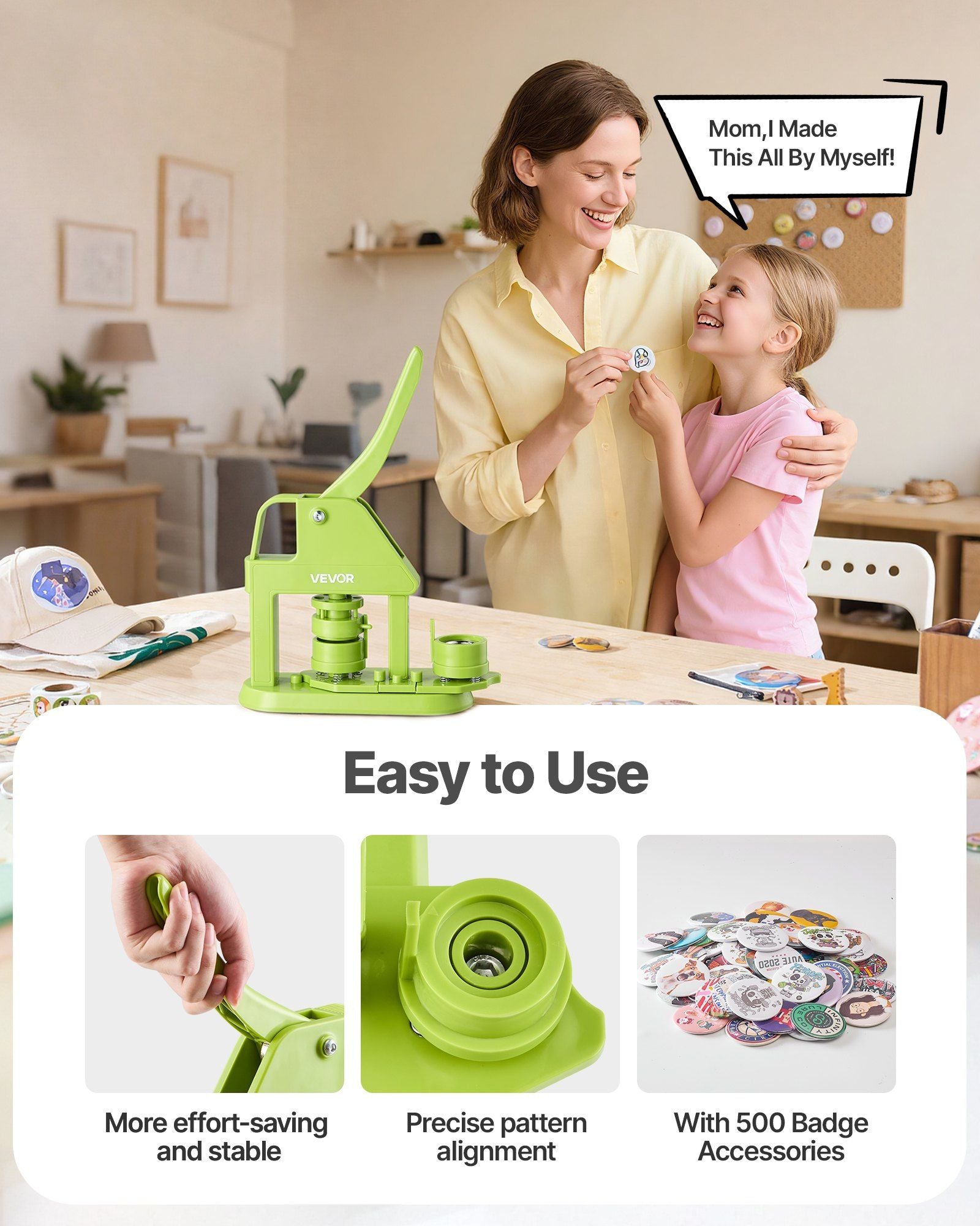 Button Maker Machine, 32 mm, Plastic Pin Maker with 500pcs Button Parts, Mr. Panda Magic Book, Circle Cutter V952-SLKXZJ32MMSLOSODO001V0