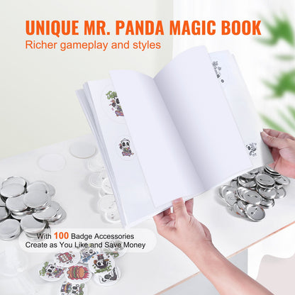 Button Maker Machine, 2.28 inch/58mm Pin Maker, Installation-Free Badge Punch Press Kit, Children DIY Gifts V952-SLKXZJ58MM100NXJ1V0