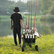 Beach Fishing Cart, 136kg Load Capacity, Foldable Fish and Marine Cart with Four 280mm Big Wheels Rubber V952-SLKYJCKZD000GFIOEV0