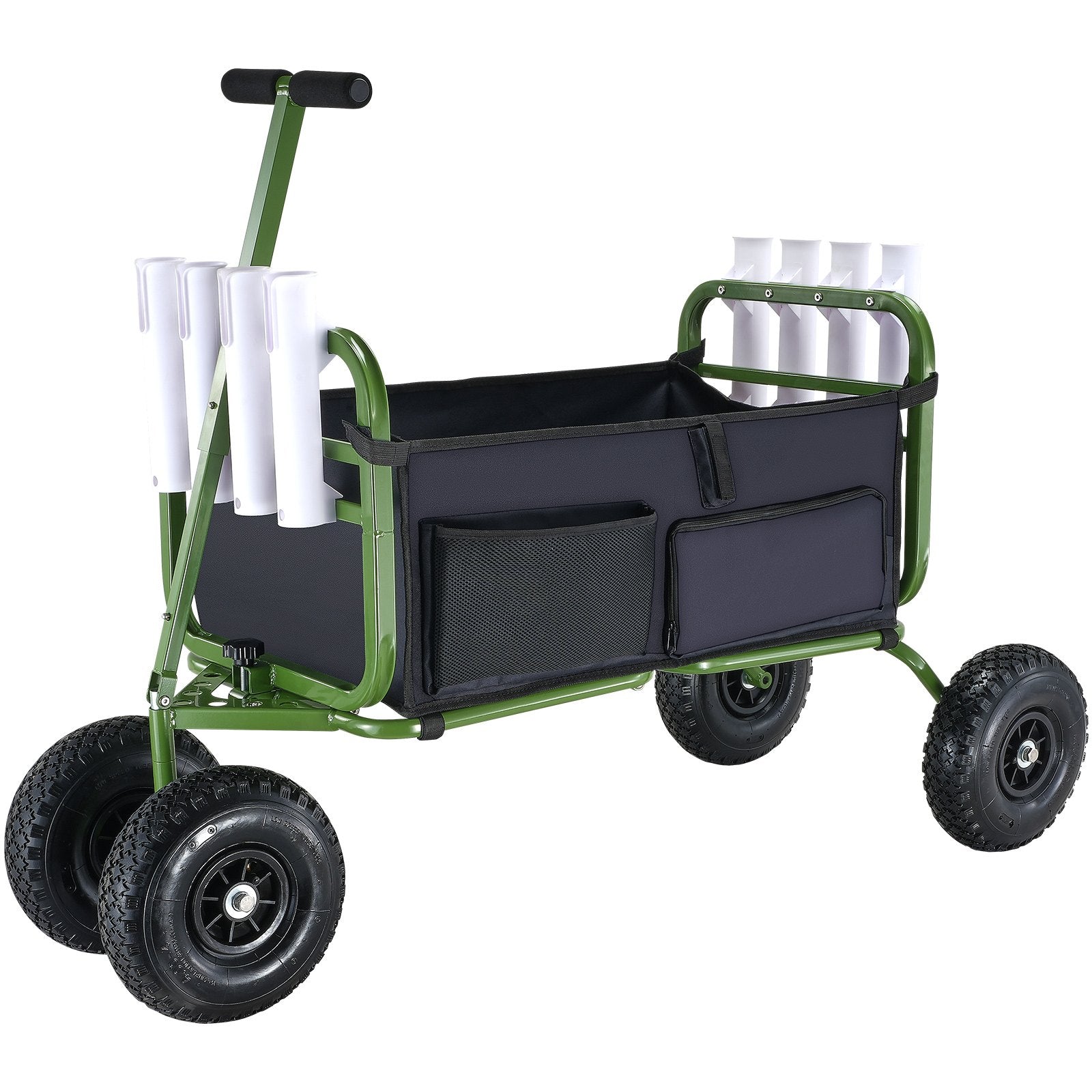 Beach Fishing Cart, 136kg Load Capacity, Foldable Fish and Marine Cart with Four 280mm Big Wheels Rubber V952-SLKYJCKZD000GFIOEV0