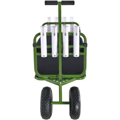 Beach Fishing Cart, 136kg Load Capacity, Foldable Fish and Marine Cart with Four 280mm Big Wheels Rubber V952-SLKYJCKZD000GFIOEV0