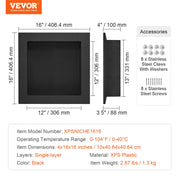 Shower Niche Ready for Tile 40.64 x 40.64 cm, Single Shelf Organizer, Square Corners Wall-inserted Niche V952-SLLYBK1C16YCJHDDFV0