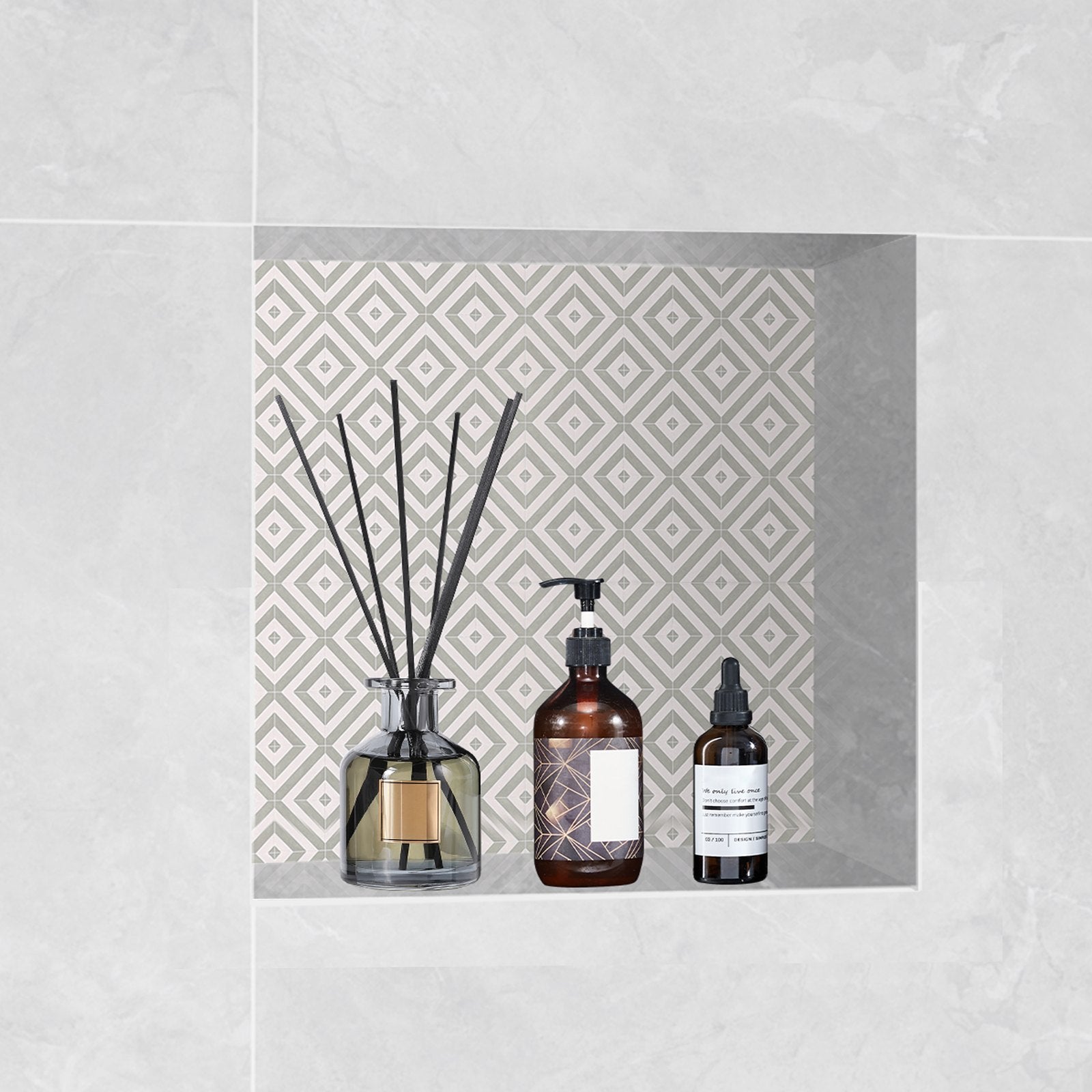 Shower Niche Ready for Tile 40.64 x 40.64 cm, Single Shelf Organizer, Square Corners Wall-inserted Niche V952-SLLYBK1C16YCJHDDFV0