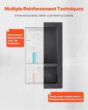 Shower Niche 40.6 x 71.1 x 10.2 cm Recessed Wall Shelf for Bathroom V952-SLLYBK2C16IN1T8NP001V0