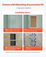 Shower Niche 40.6 x 71.1 x 10.2 cm Recessed Wall Shelf for Bathroom V952-SLLYBK2C16IN1T8NP001V0