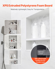 Shower Niche 40.6 x 50.8 x 10.2 cm Recessed Wall Divider Shelf Bathroom V952-SLLYBK2C16INJ0D06001V0