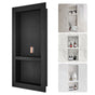 Shower Niche Ready for Tile 40.64 x 81.28 cm, Double Shelf Organizer, Square Corners Wall-inserted Niche V952-SLLYBK2C16YCZ39ANV0