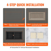 Shower Niche Ready for Tile 40.64 x 81.28 cm, Double Shelf Organizer, Square Corners Wall-inserted Niche V952-SLLYBK2C16YCZ39ANV0