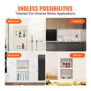 Shower Niche Ready for Tile 40.64 x 60.96 cm, 16 x 24 inch Double Shelf Organizer, Square Corners V952-SLLYBK2C17YCR2AE8V0