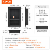 Shower Niche Ready for Tile 40.64 x 60.96 cm, 16 x 24 inch Double Shelf Organizer, Square Corners V952-SLLYBK2C17YCR2AE8V0