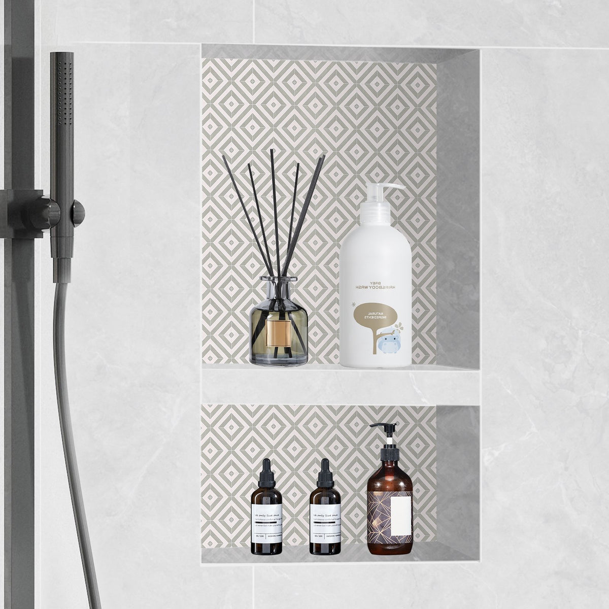 Shower Niche Ready for Tile 40.64 x 60.96 cm, 16 x 24 inch Double Shelf Organizer, Square Corners V952-SLLYBK2C17YCR2AE8V0