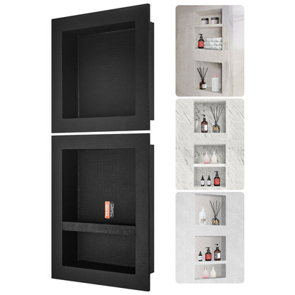 Shower Niche Ready for Tile 40.64x40.64cm & 40.64x50.8cm, Triple Shelf, Square Corners Wall-inserted Niche V952-SLLYBK3C16YCJMSU0V0