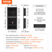 Shower Niche Ready for Tile 40.64x40.64cm & 40.64x50.8cm, Triple Shelf, Square Corners Wall-inserted Niche V952-SLLYBK3C16YCJMSU0V0