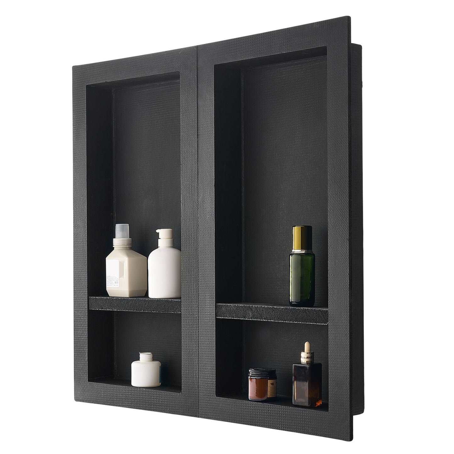Shower Niche 40.6 x 81.3 + 40.6 x 81.3 cm Recessed Wall Shelf Bathroom V952-SLLYBK4C16INFBXDC001V0