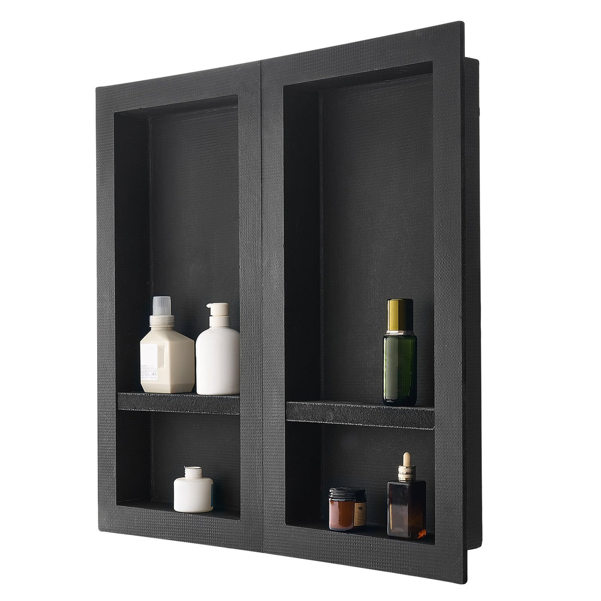 Shower Niche 40.6 x 81.3 + 40.6 x 81.3 cm Recessed Wall Shelf Bathroom V952-SLLYBK4C16INFBXDC001V0