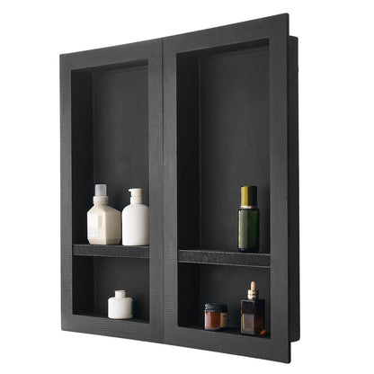 Shower Niche 40.6 x 81.3 + 40.6 x 81.3 cm Recessed Wall Shelf Bathroom V952-SLLYBK4C16INFBXDC001V0