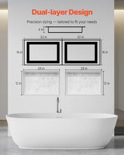 Shower Niche 40.6 x 81.3 + 40.6 x 81.3 cm Recessed Wall Shelf Bathroom V952-SLLYBK4C16INFBXDC001V0