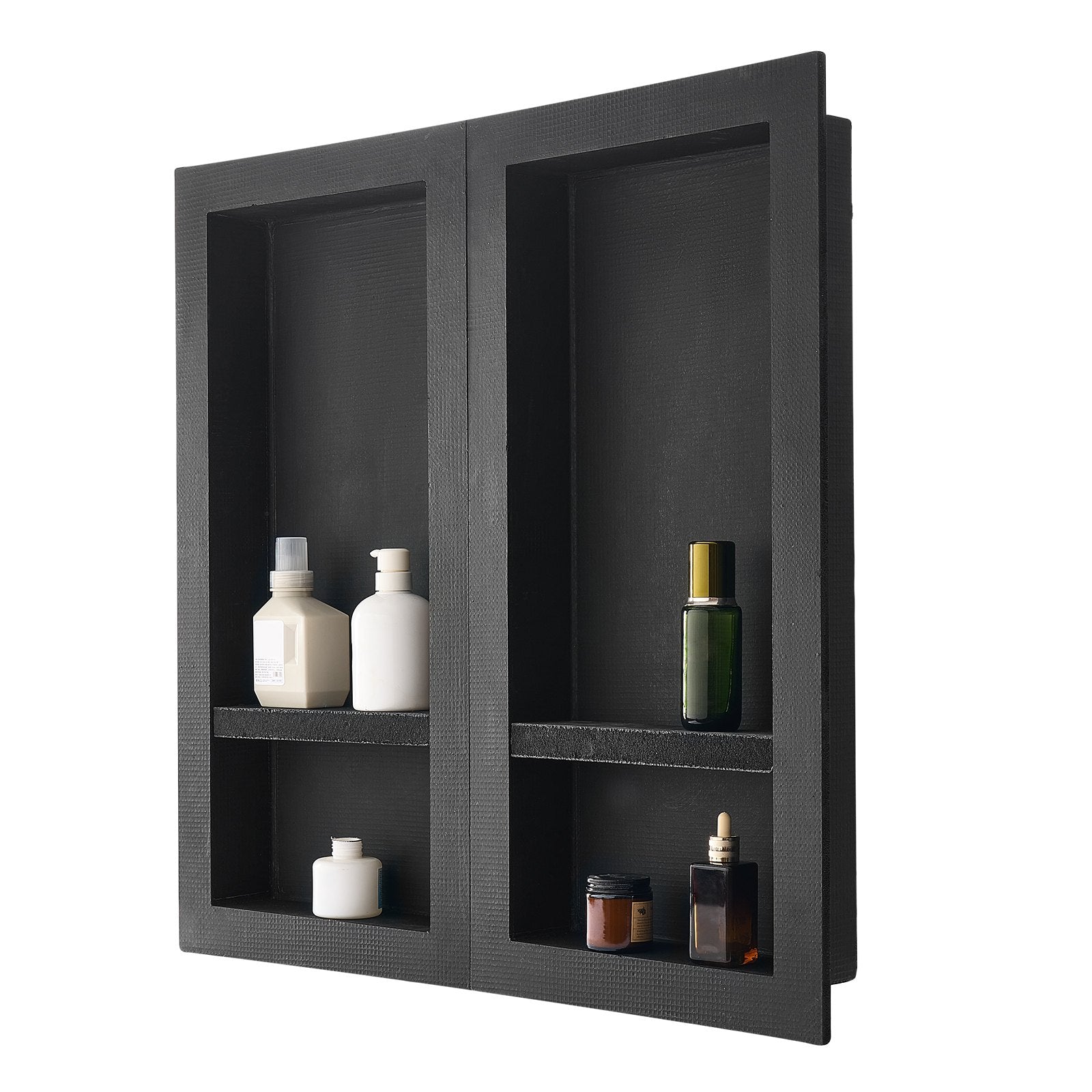 Shower Niche 40.6 x 81.3 + 40.6 x 81.3 cm Recessed Wall Shelf Bathroom V952-SLLYBK4C16INFBXDC001V0