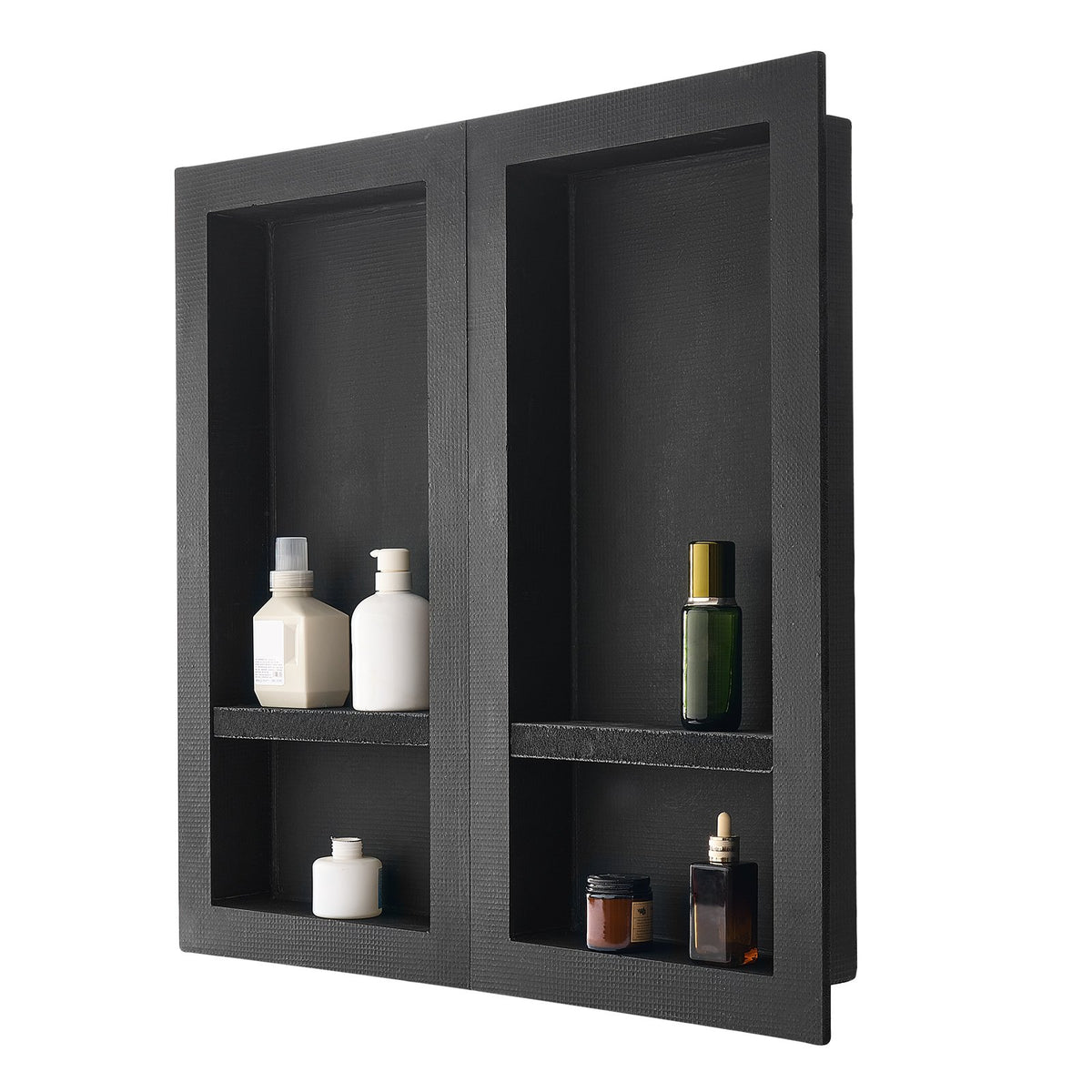 Shower Niche 40.6 x 81.3 + 40.6 x 81.3 cm Recessed Wall Shelf Bathroom V952-SLLYBK4C16INFBXDC001V0