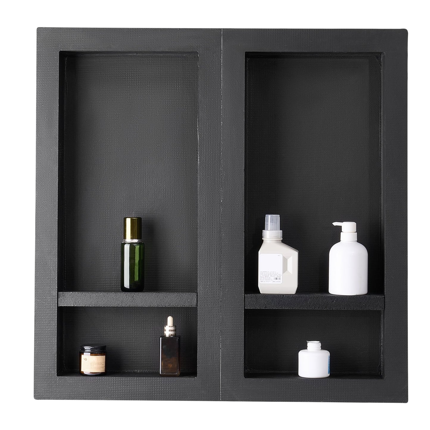 Shower Niche 40.6 x 81.3 + 40.6 x 81.3 cm Recessed Wall Shelf Bathroom V952-SLLYBK4C16INFBXDC001V0