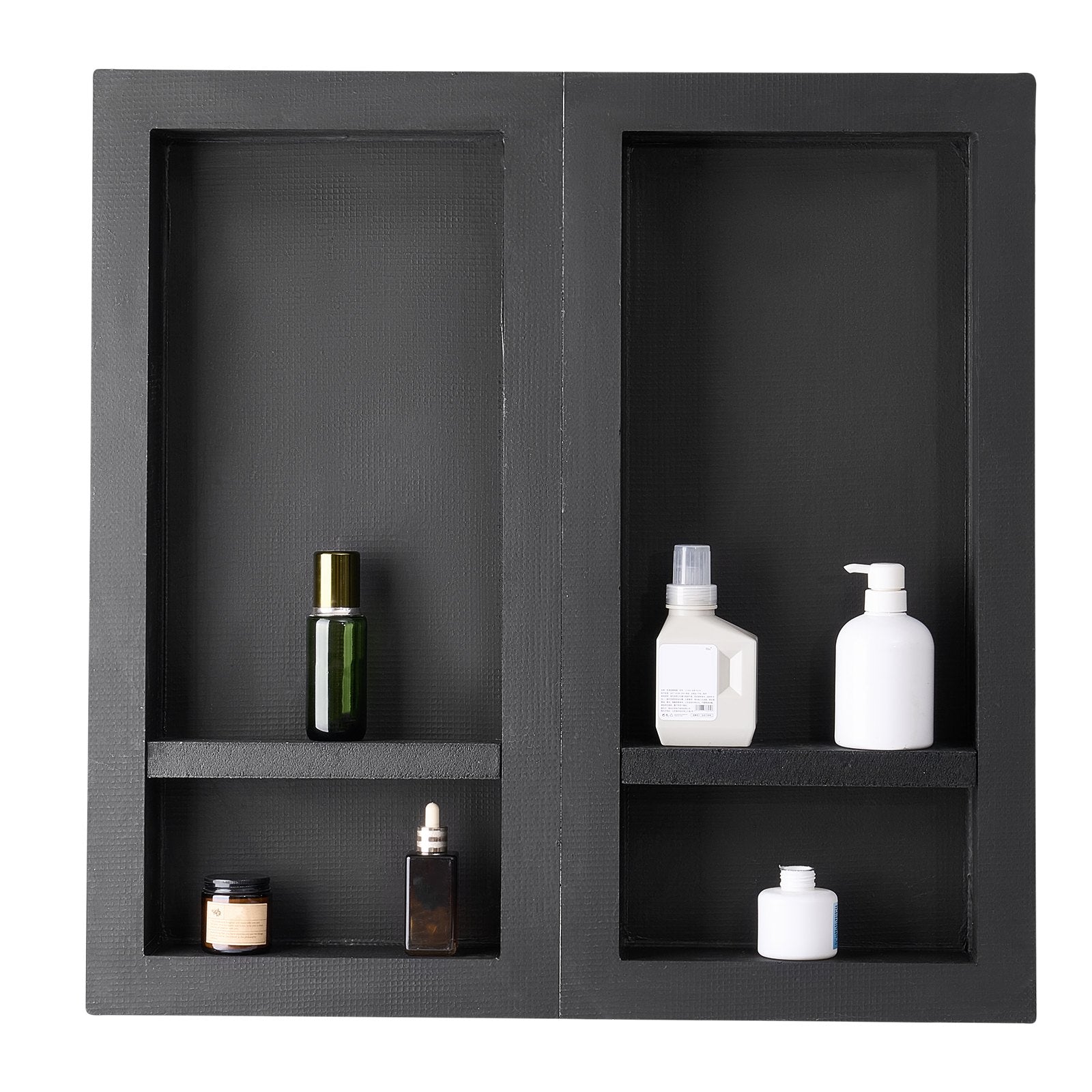 Shower Niche 40.6 x 81.3 + 40.6 x 81.3 cm Recessed Wall Shelf Bathroom V952-SLLYBK4C16INFBXDC001V0