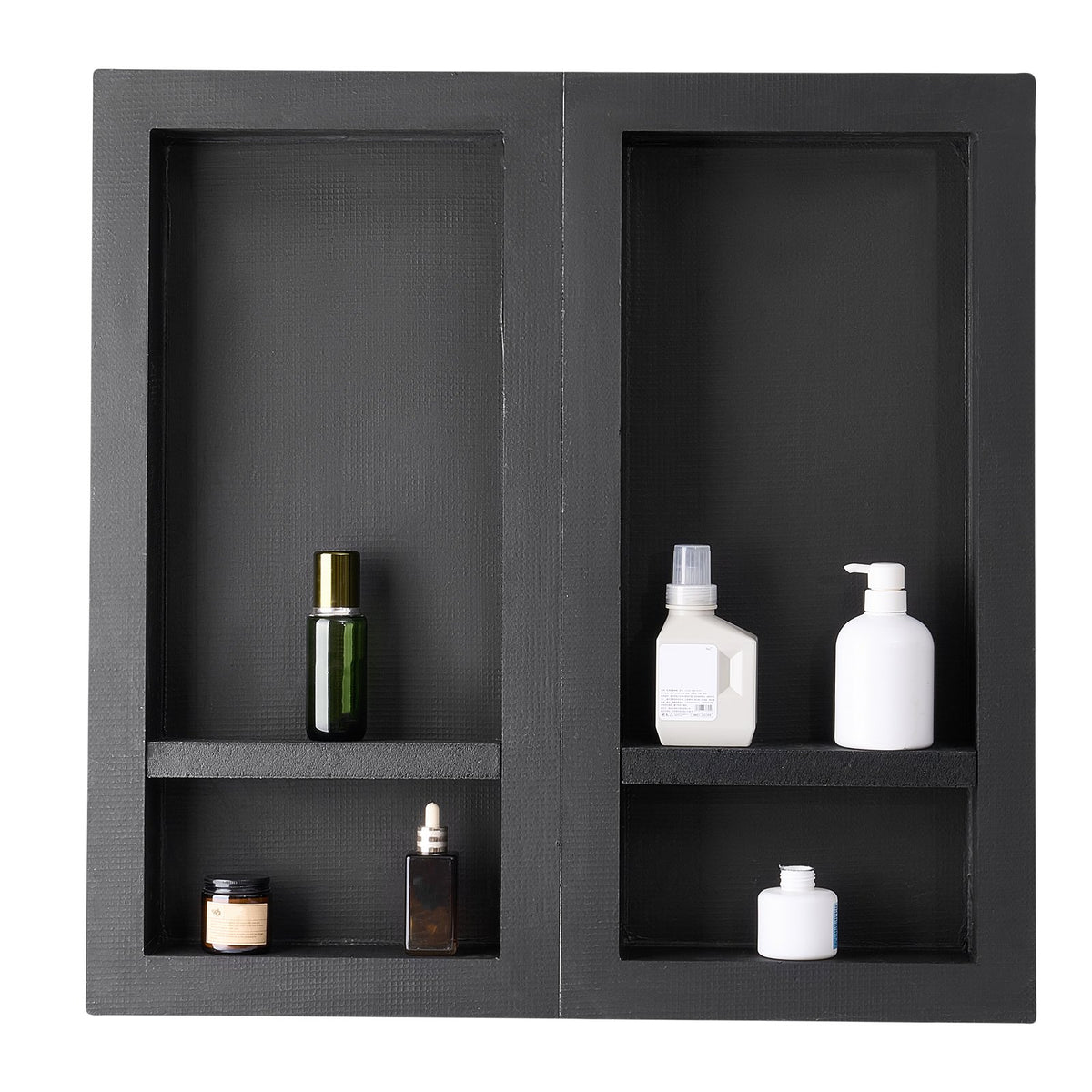 Shower Niche 40.6 x 81.3 + 40.6 x 81.3 cm Recessed Wall Shelf Bathroom V952-SLLYBK4C16INFBXDC001V0