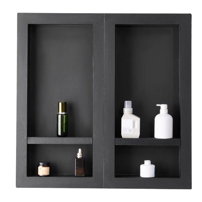 Shower Niche 40.6 x 81.3 + 40.6 x 81.3 cm Recessed Wall Shelf Bathroom V952-SLLYBK4C16INFBXDC001V0