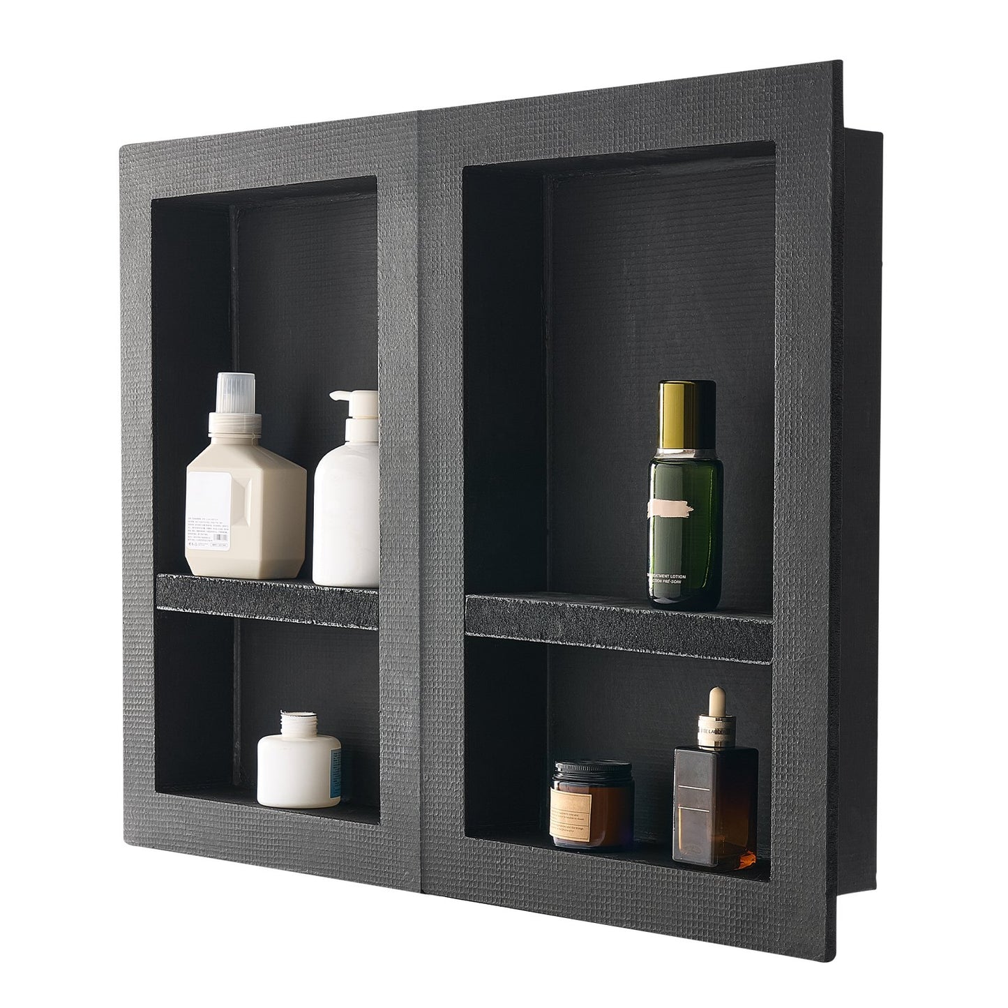 Shower Niche 40.6 x 61+40.6 x 61 cm Recessed Wall Organizer Bathroom V952-SLLYBK4C16INUI9XP001V0