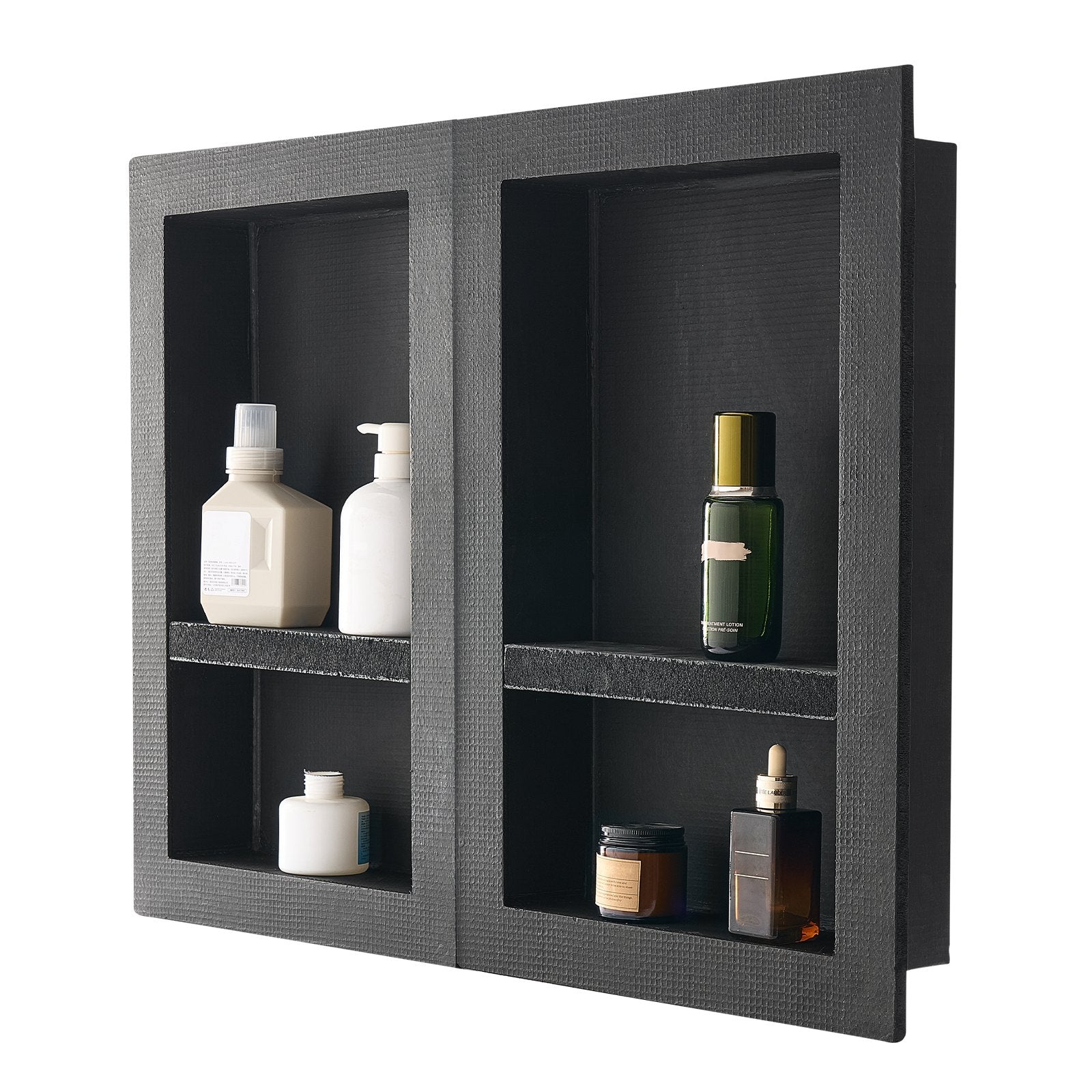 Shower Niche 40.6 x 61+40.6 x 61 cm Recessed Wall Organizer Bathroom V952-SLLYBK4C16INUI9XP001V0