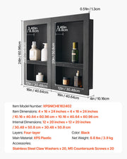 Shower Niche 40.6 x 61+40.6 x 61 cm Recessed Wall Organizer Bathroom V952-SLLYBK4C16INUI9XP001V0