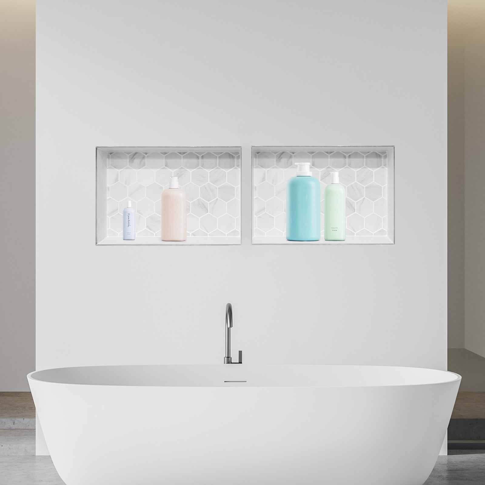 Shower Niche 40.6 x 61+40.6 x 61 cm Recessed Wall Organizer Bathroom V952-SLLYBK4C16INUI9XP001V0