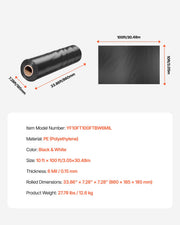 6Mil Plastic Sheeting Roll 10 x 100 FT Heavy Duty Film Black & White V952-SLM10FT100FTDQBDCV0
